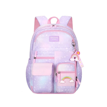 Regenbogen Rainbow Mädchen Rucksack Backpack Tasche Schultasche Lila - WS-Trend.de