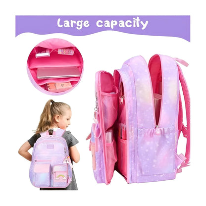 Regenbogen Rainbow Mädchen Rucksack Backpack Tasche Schultasche Lila - WS-Trend.de