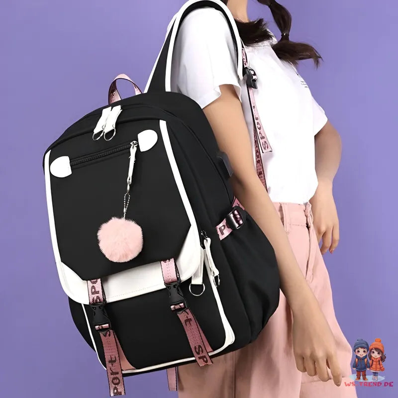 Puschel Mädchen Rucksack Backpack Tasche Schultasche 46 x 29 16 cm - WS-Trend.de