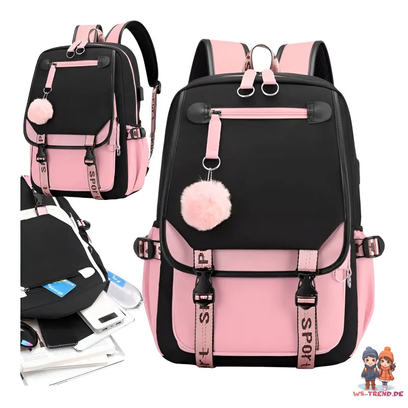 Puschel Mädchen Rucksack Backpack Tasche Schultasche 46 x 29 16 cm - WS-Trend.de
