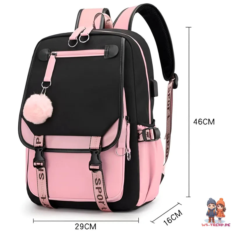 Puschel Mädchen Rucksack Backpack Tasche Schultasche 46 x 29 16 cm - WS-Trend.de