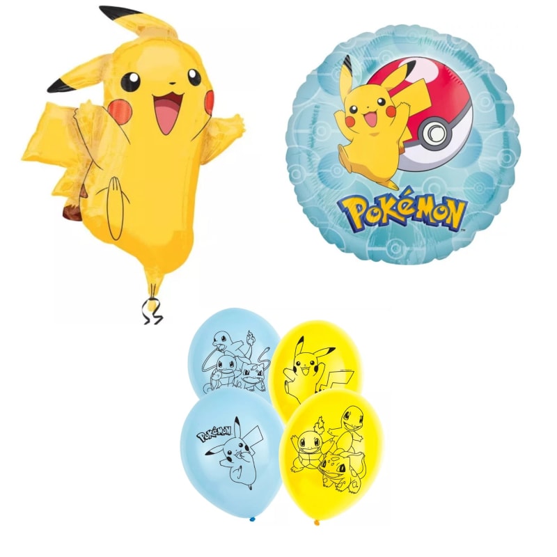 Pokemon Pikachu und Freunde Geburtstag Deko Set 8tlg. Folienballon - WS-Trend.de 8tlg.Ballons Kinder