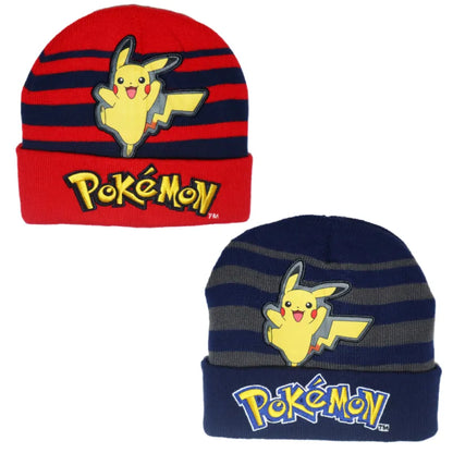 Anime Pokemon Pikachu Jungen Herbst Wintermütze bestickt Gr. 54/56 - WS-Trend.de