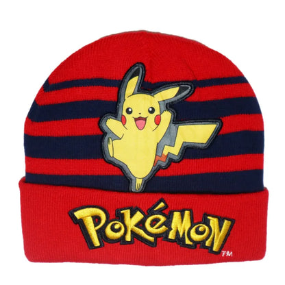 Anime Pokemon Pikachu Jungen Herbst Wintermütze bestickt Gr. 54/56 - WS-Trend.de
