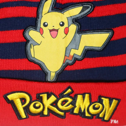 Anime Pokemon Pikachu Jungen Herbst Wintermütze bestickt Gr. 54/56 - WS-Trend.de