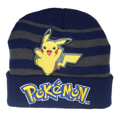 Anime Pokemon Pikachu Jungen Herbst Wintermütze bestickt Gr. 54/56 - WS-Trend.de