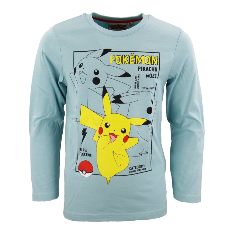 Pokemon Pikachu and Friends Kinder langarm T-Shirt Shirt - WS-Trend.de Baumwolle 116 bis 152 Grau