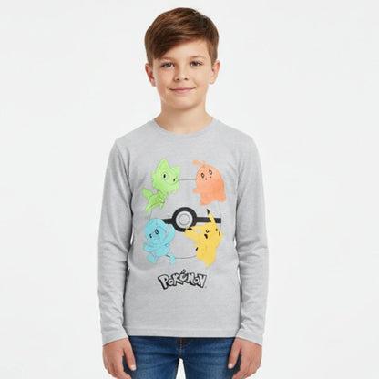 Pokemon Pikachu Kinder langarm T-Shirt Shirt - WS-Trend.de