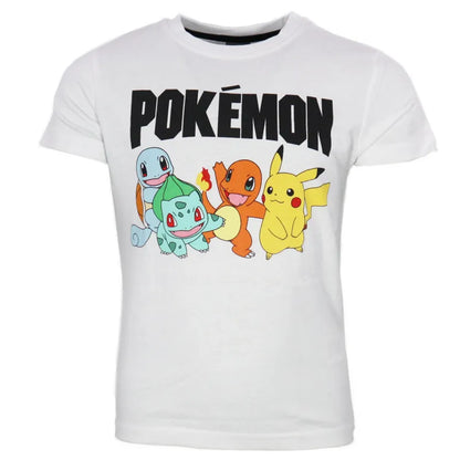 Pokémon Pikachu and Friends Kinder kurzarm T-Shirt - WS-Trend.de Kurzarm Shirt Baumwolle 110 bis 152 Weiß Schwarz