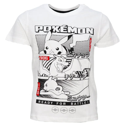 Pokemon Pikachu Jungen Sommer Set Shirt plus Shorts - WS-Trend.de Gr. 104 bis 152 Baumwolle