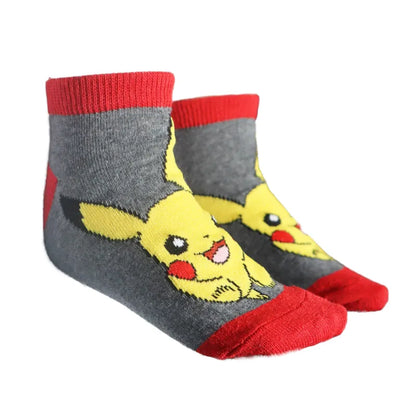 Pokemon Pikachu Kinder Jungen Sneaker kurze Socken 3er Pack Gr. 23 bis 34 - WS-Trend.de