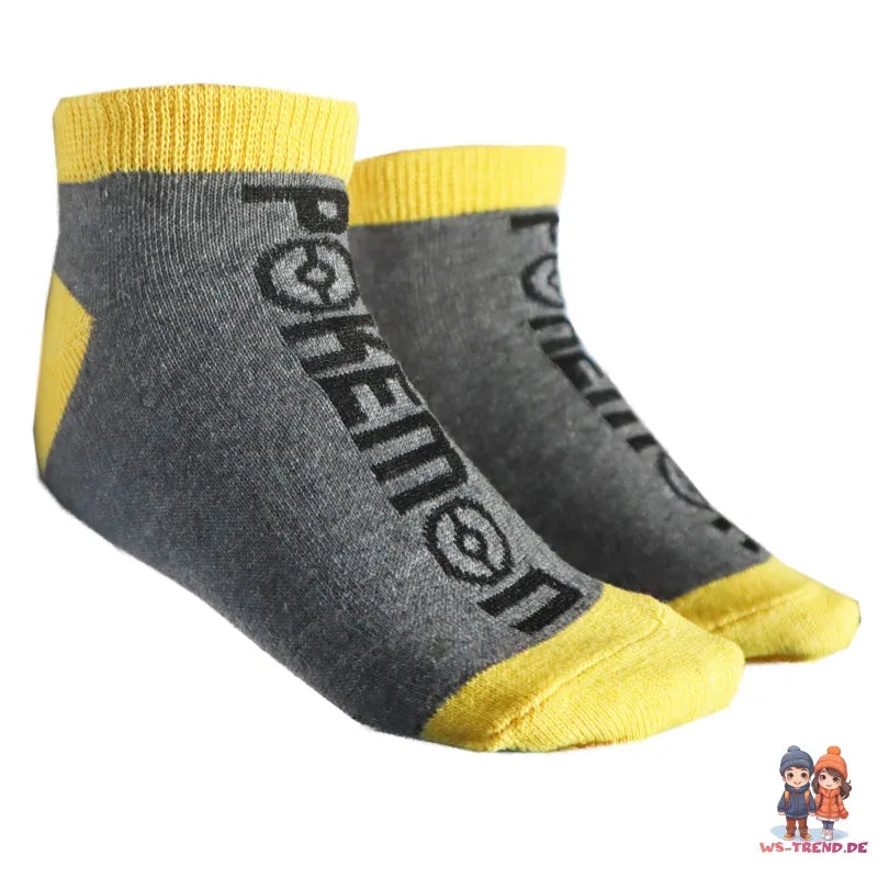Pokemon Pikachu Kinder Jungen Sneaker kurze Socken 3er Pack Gr. 23 bis 34 - WS-Trend.de