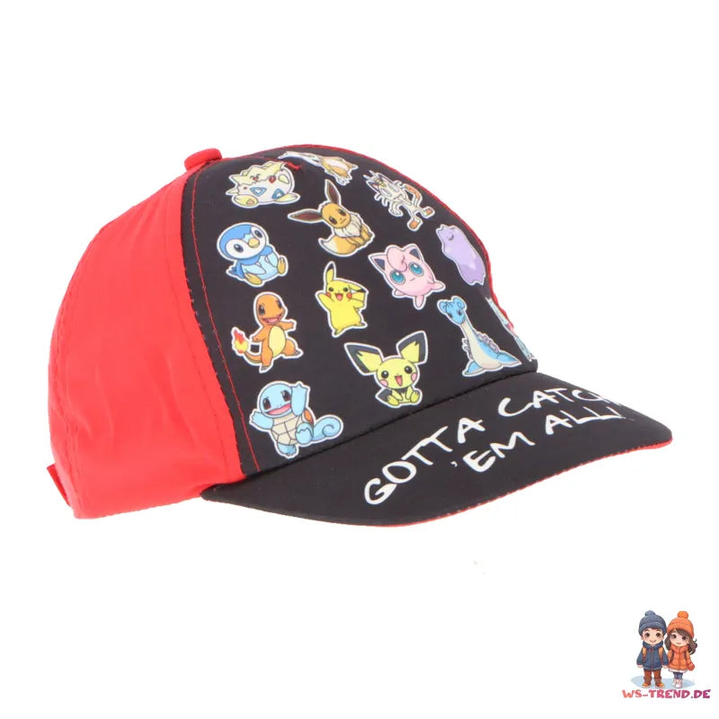 Pokemon Pikachu and Friends Jungen Kinder Basecap - WS-Trend.de Baseball Kappe Mütze Gr. 54 56