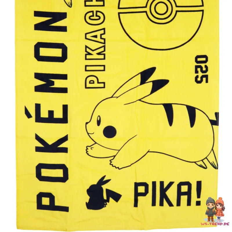 Pokemon Pikachu Badetuch Strandtuch Duschtuch XL 70x140 cm 100% Baumwolle - WS-Trend.de