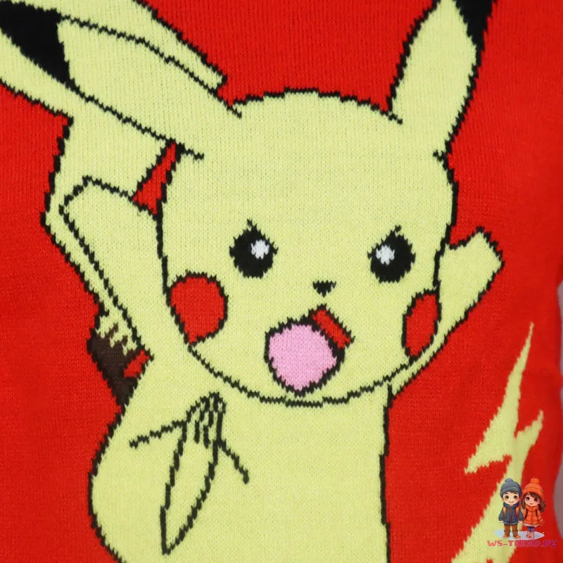 Pokemon Pikachu Kinder Jungen langarm Pulli Pullover Sweater - WS-Trend.de 116-152 Rot