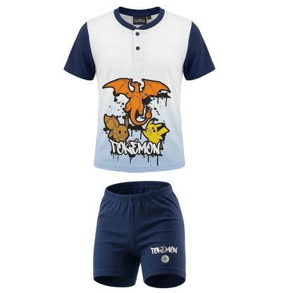 Pokemon Pikachu and Friends Kinder Schlafanzug Pyjama Shirt Shorts - WS-Trend.de