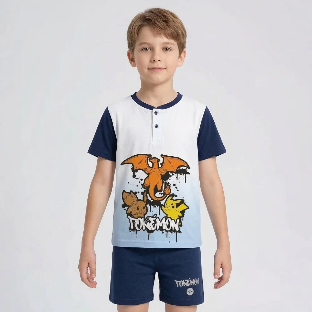 Pokemon Pikachu and Friends Kinder Schlafanzug Pyjama Shirt Shorts - WS-Trend.de