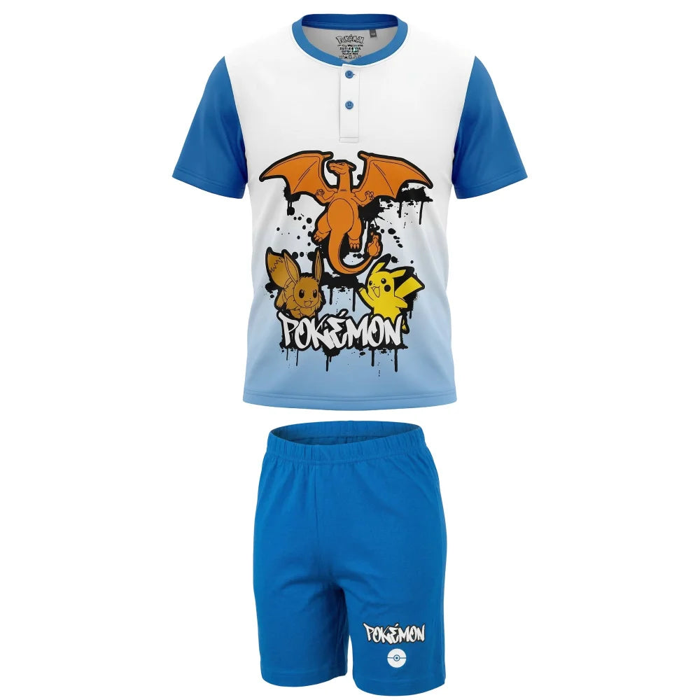 Pokemon Pikachu and Friends Kinder Schlafanzug Pyjama Shirt Shorts - WS-Trend.de