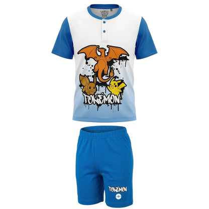 Pokemon Pikachu and Friends Kinder Schlafanzug Pyjama Shirt Shorts - WS-Trend.de