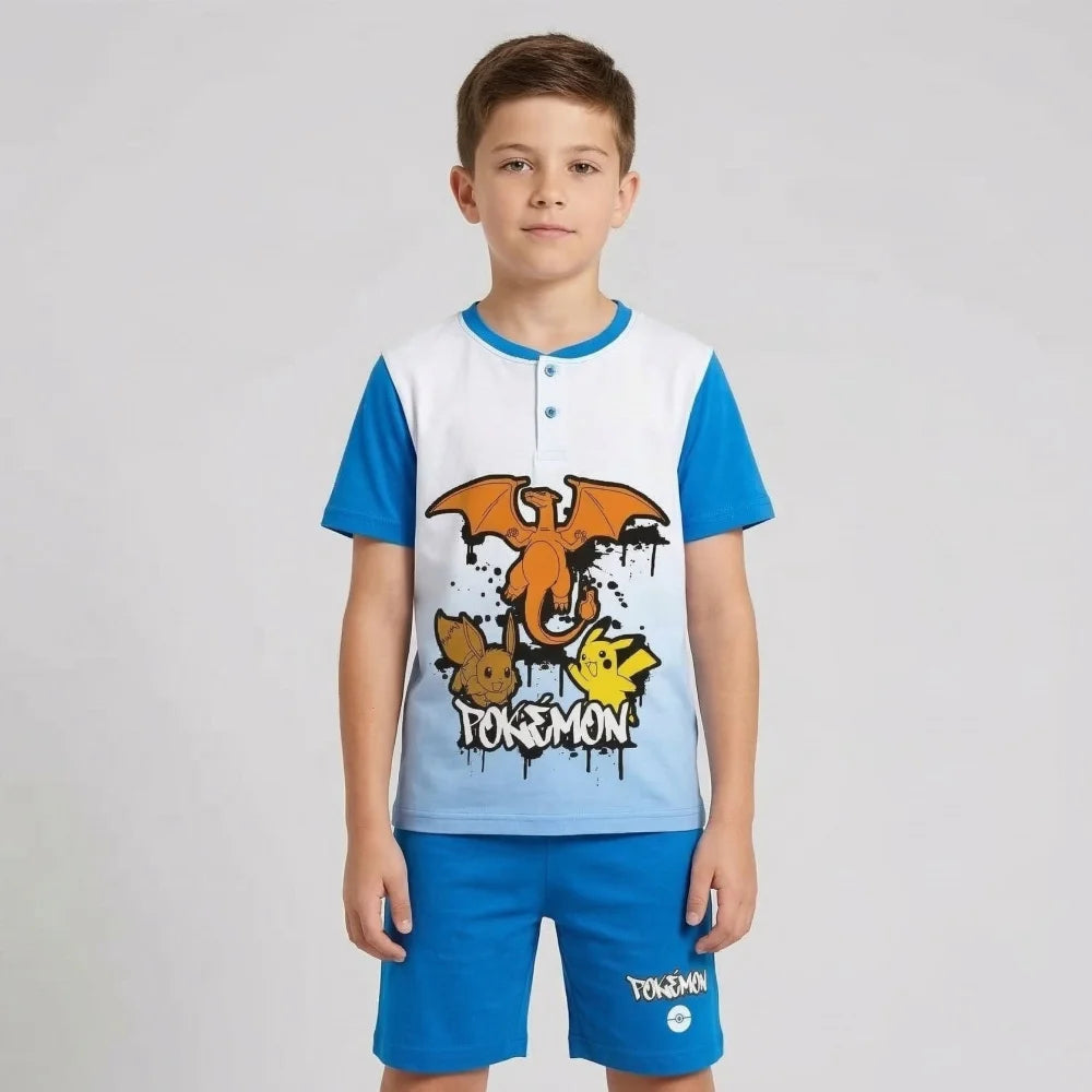 Pokemon Pikachu and Friends Kinder Schlafanzug Pyjama Shirt Shorts - WS-Trend.de