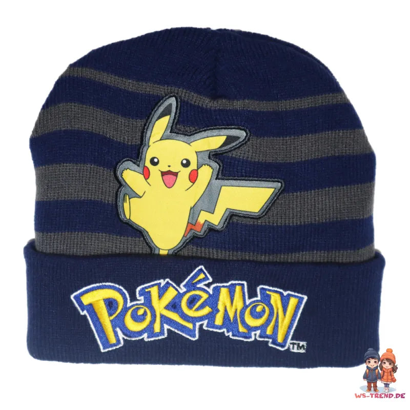 Pokemon Pikachu Jungen Herbst Wintermütze plus Handschuhe Gr. 54/56 - WS-Trend.de
