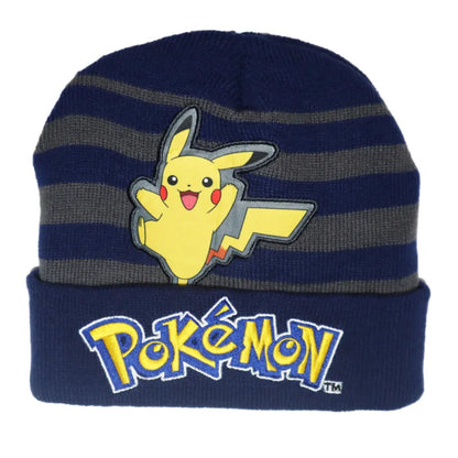 Pokemon Pikachu Jungen Herbst Wintermütze plus Handschuhe Gr. 54/56 - WS-Trend.de