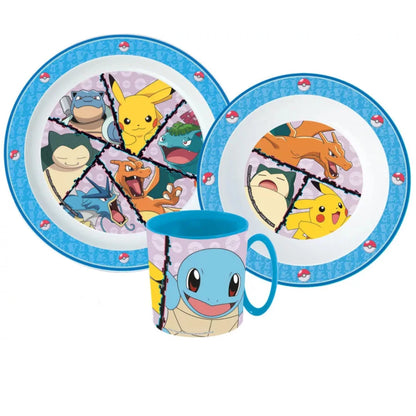 Pokemon Pikachu Kinder 3 teiliges Geschirr Set Teller und Schüssel Becher - WS-Trend.de