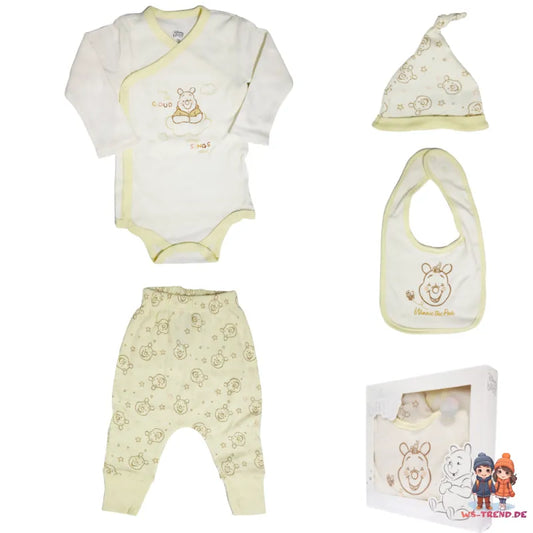 Disney Winnie der Pooh Baby 4 tlg Set Body Hose Lätzchen Mütze - WS-Trend.de
