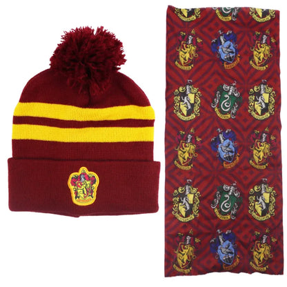Harry Potter Gryffindor Slytherin Mädchen Winter Set Mütze plus Snood Schaal - WS-Trend.de