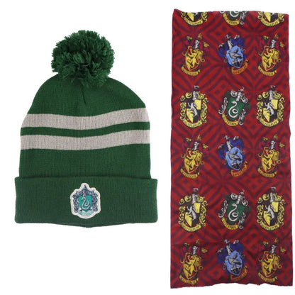 Harry Potter Gryffindor Slytherin Mädchen Winter Set Mütze plus Snood Schaal - WS-Trend.de
