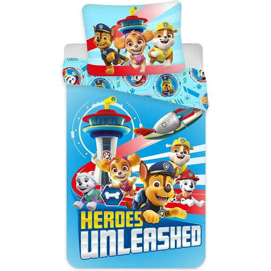 Paw Patrol Heroes 2tlg Bettwäsche Set 135x200 80x80 cm 100% Baumwolle - WS-Trend.de
