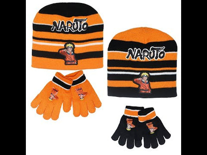 Anime Naruto Shippuden Jungen Wintermütze Mütze plus Handschuhe 54/56