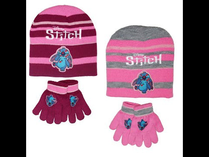 Disney Sticth Kinder Herbst Mütze Wintermütze plus Handschuhe Gr. 52/54