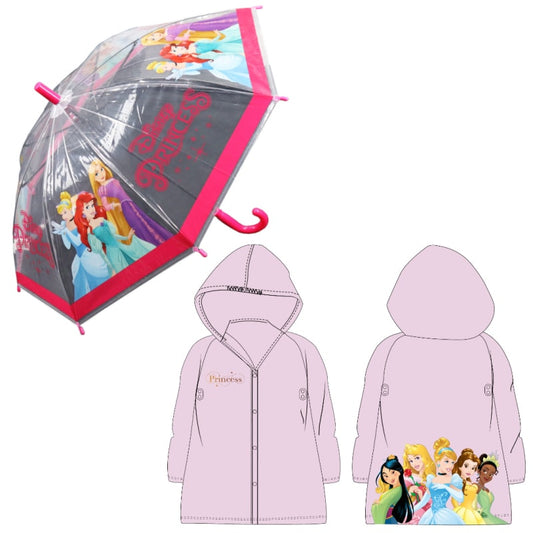 Disney Prinzessinnen Kinder Regenponcho plus Regenschirm - WS-Trend.de Schirm D 80 cm