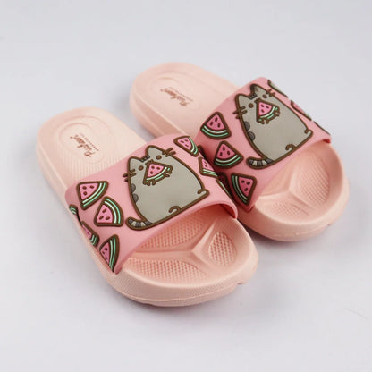 Pusheen The Cat 3D Optik Kinder Sandalen - WS-Trend.de Badeschuhe Latschen 25-34 Beige