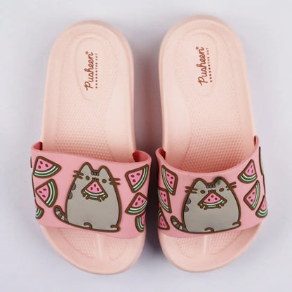 Pusheen The Cat 3D Optik Kinder Sandalen - WS-Trend.de Badeschuhe Latschen 25-34 Beige