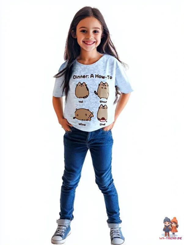 Pusheen The Cat die Katze Mädchen kurzarm T-Shirt Shirt - WS-Trend.de 134-152