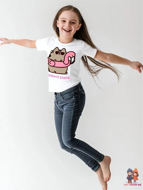 Pusheen The Cat die Katze Mädchen kurzarm T-Shirt Shirt - WS-Trend.de 134-152