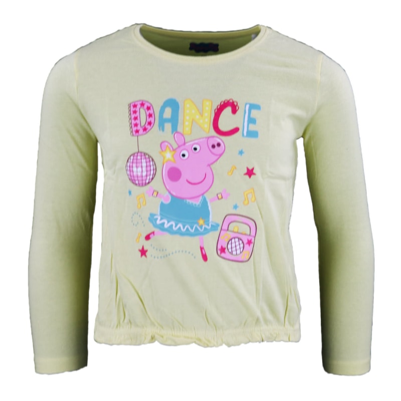PEPPA Wutz Pig Kinder T-Shirt langarm Bluse Mädchen - WS-Trend.de 92-116 Rosa Gelb Baumwolle
