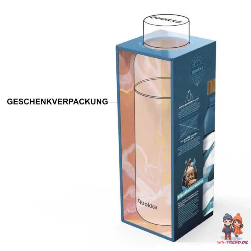 QUOKKA Flow Glasflasche Wasserflasche Trinkflasche antirutsch Cover 660 ml - WS-Trend.de