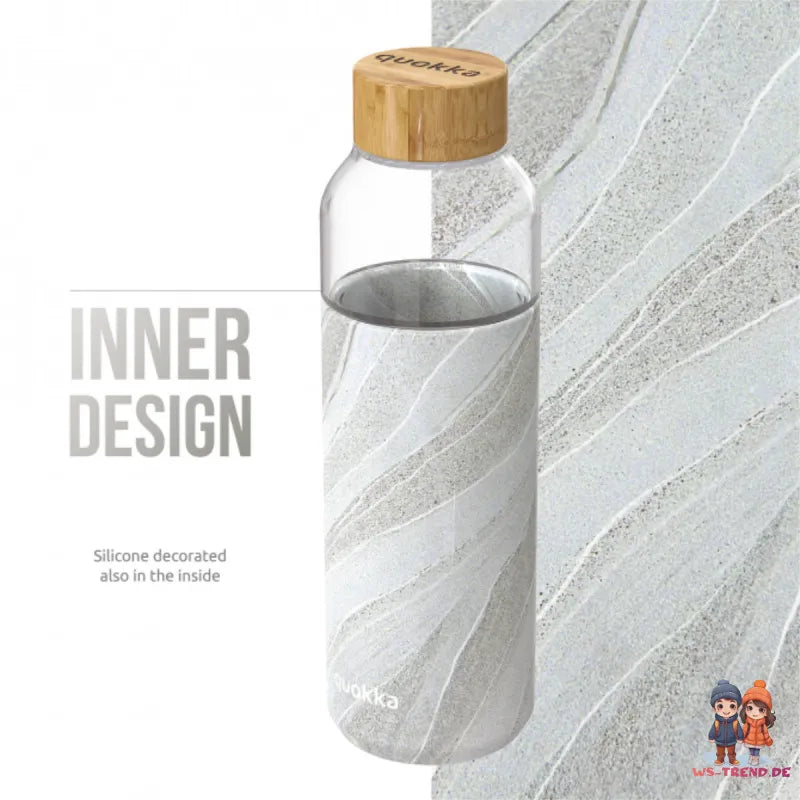 QUOKKA Flow Glasflasche Wasserflasche Trinkflasche antirutsch Cover 660 ml - WS-Trend.de