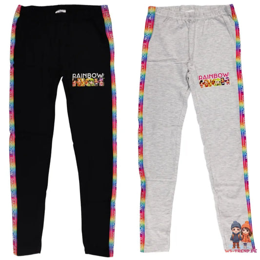 Rainbow High Mädchen Leggings - WS-Trend.de Kinder Jogginghose 104-134 Grau Schwarz