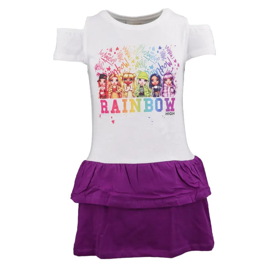Rainbow High Sommerkleid Kinder Kleid - WS-Trend.de Mädchen kurzes 104 -134 Baumwolle