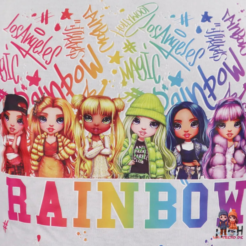 Rainbow High Sommerkleid Kinder Kleid - WS-Trend.de Mädchen kurzes 104 -134 Baumwolle