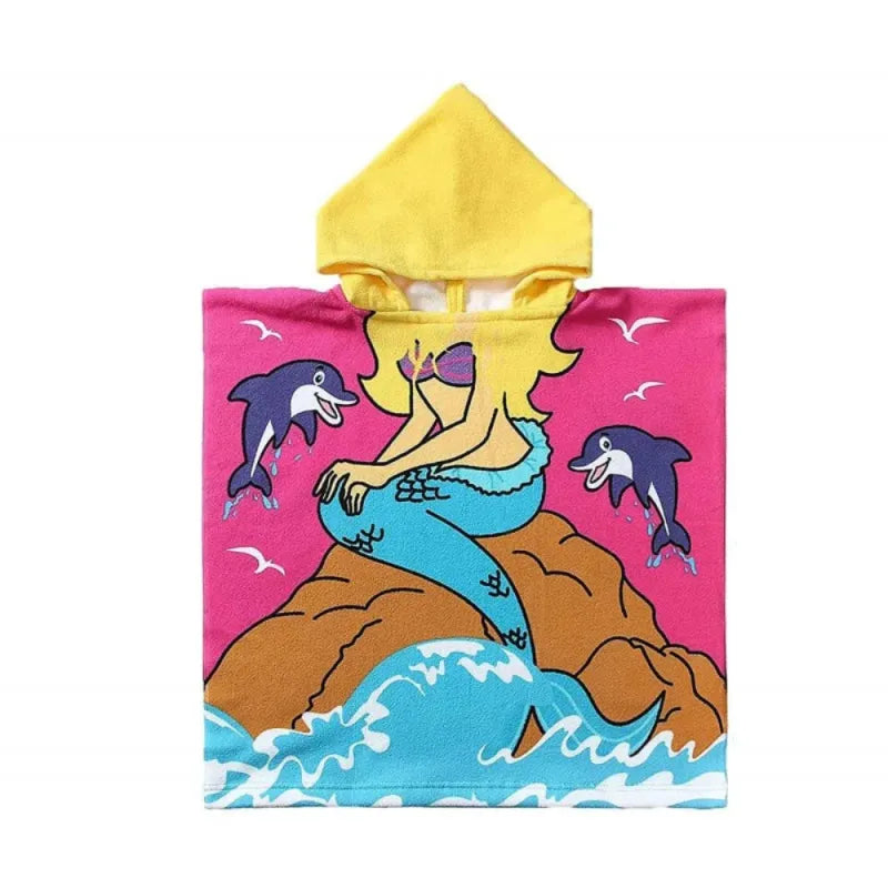Meerjungfrau Kinder Mädchen Mikrofaser Poncho Badeponcho - WS-Trend.de Badetuch 60x120 cm