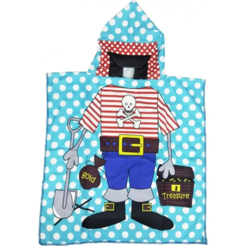 Pirat Kinder Jungen Mikrofaser Poncho Badeponcho - WS-Trend.de Badetuch 60x120 cm