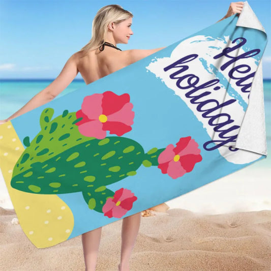 HELLO HOLIDAYS Kaktus Mikrofaser Badetuch Strandtuch XXL 70x150 cm - WS-Trend.de