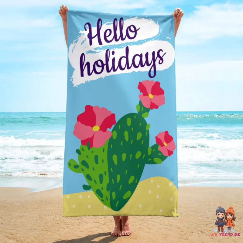 HELLO HOLIDAYS Kaktus Mikrofaser Badetuch Strandtuch XXL 70x150 cm - WS-Trend.de