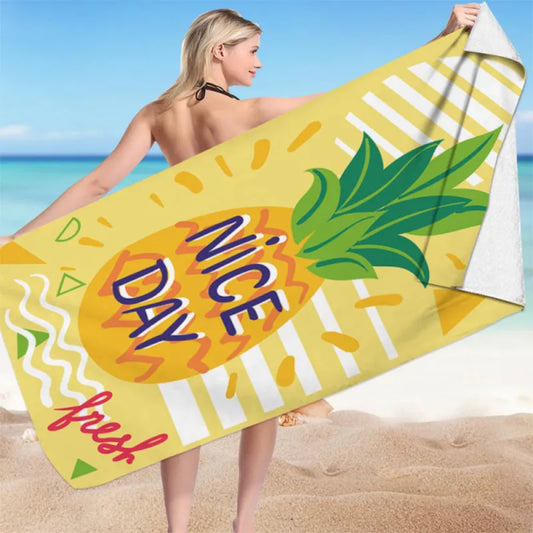 Nice Day fresh Ananas Mikrofaser Badetuch Strandtuch XXL 70x150 cm - WS-Trend.de