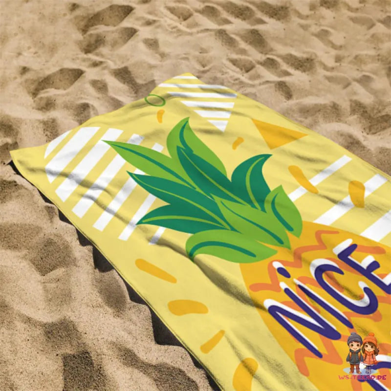Nice Day fresh Ananas Mikrofaser Badetuch Strandtuch XXL 70x150 cm - WS-Trend.de